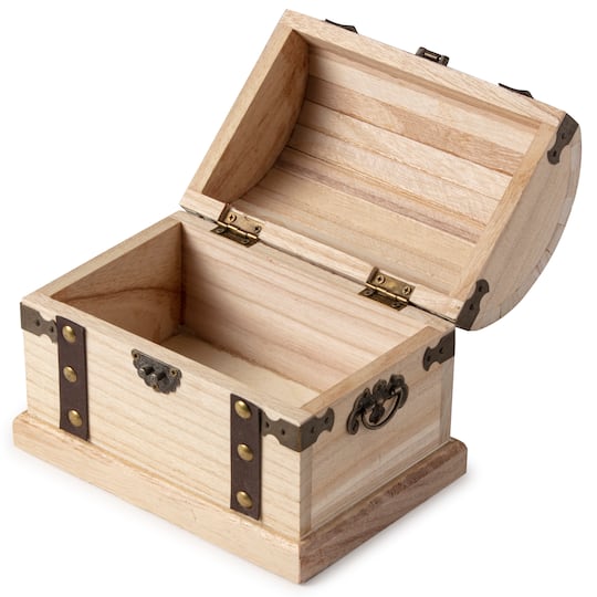 8 Pack: 7" Wood Box with Metal Accents by Make Market®